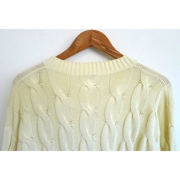 MALO Cotton Cable Knit Fisherman Pullover Sweater Italy YOOX Farfetch 44 M $770 - Picture 6 of 9